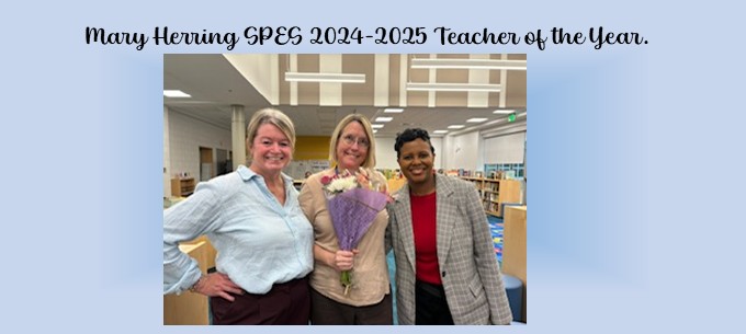 Teacher of the year with flowers