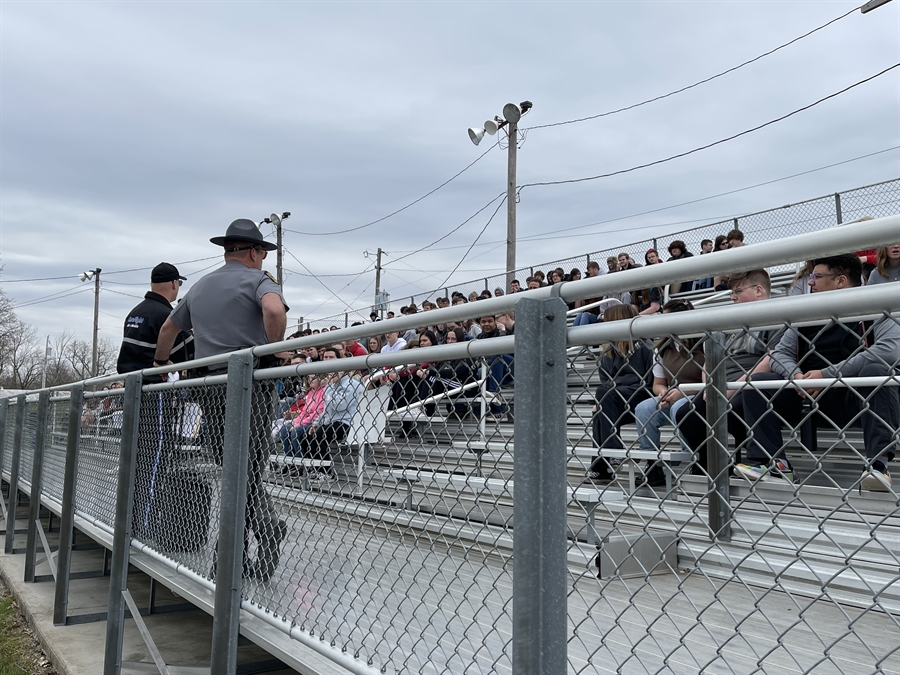 Mock crash at the fairgrounds