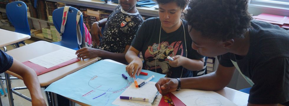 Image of students working together